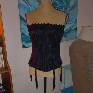 Frederick's of Hollywood Black Lace Corset Top